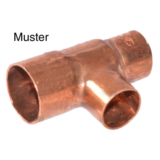 Copper tee reducing f-f-f 22-15-15mm