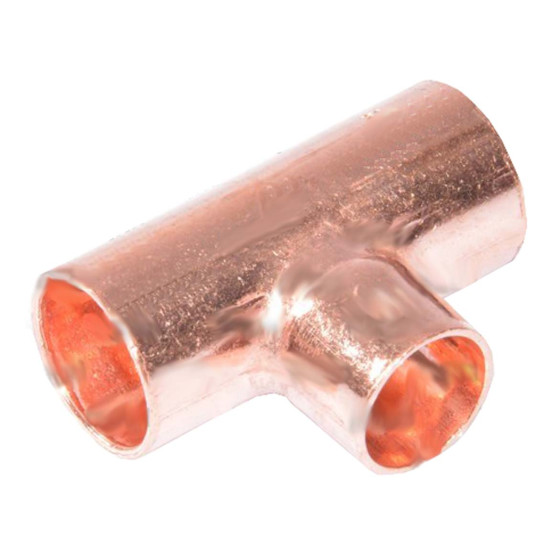 Copper tee reducing f-f-f 22-12-22mm