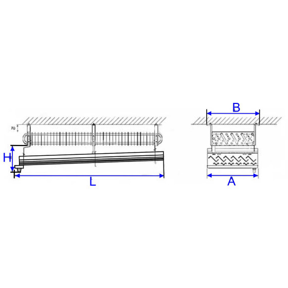 Tropfschale für Verdampfer REC15080, 830 x 880 x 250 x 1600